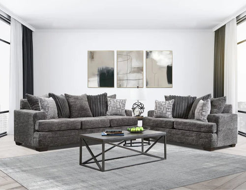 2675-07 CHARCOAL Sofa & Loveseat Set (ETA 11/6)