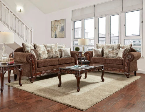 4620 Chocolate Sofa and Loveseat Set