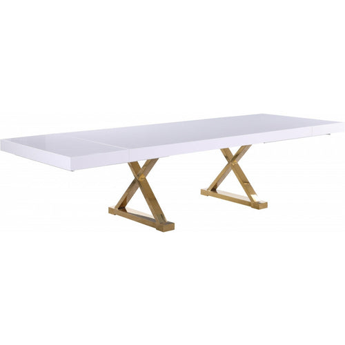 Excel Extendable 2 Leaf Dining Table White